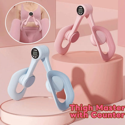 Non-Slip Thigh Master with Counter 360° Rotatable Adjustable Strength Hip Training Device Portable Comfortable Grip
