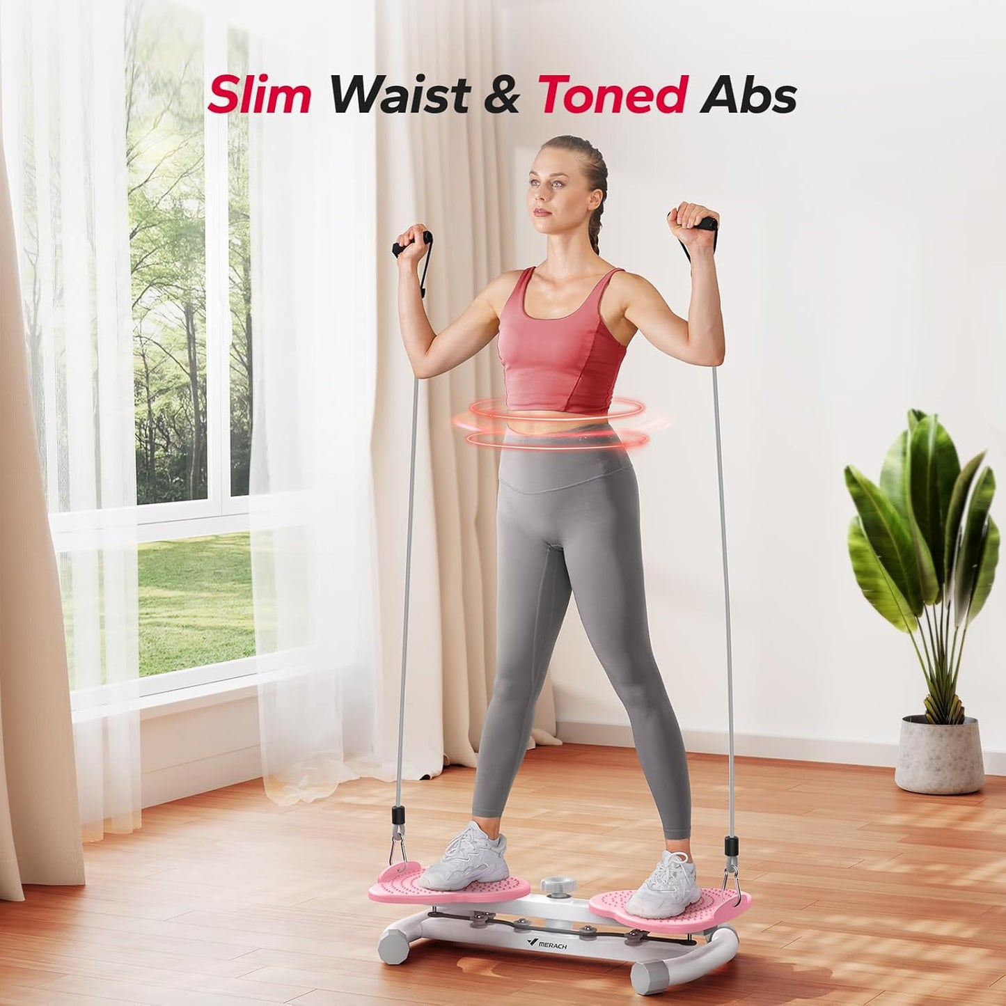 Waist Twister Machine Exercise, Ab Twist Board,300 Lbs Capacity | Slimmer Waist & Toned Abs, 300 Lbs Capacity, Two-Pedal Design, Double Anti-Slip, Noiseless Use