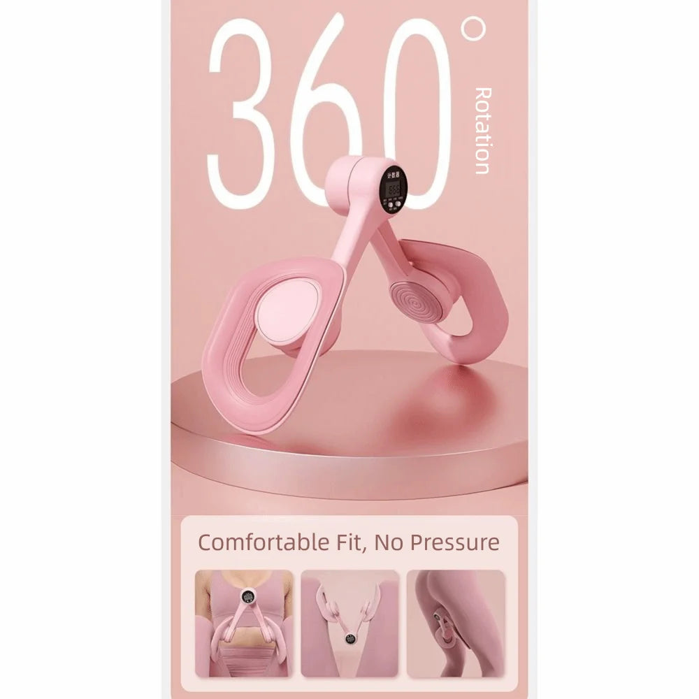 Non-Slip Thigh Master with Counter 360° Rotatable Adjustable Strength Hip Training Device Portable Comfortable Grip